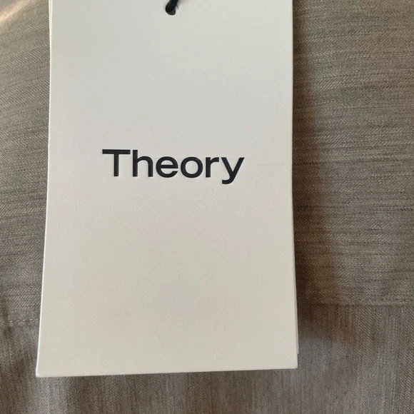 New Theory Mens Rammy Shirt Medium Light Camel H0874507 Button Down 100% Cotton - Picture 5 of 7